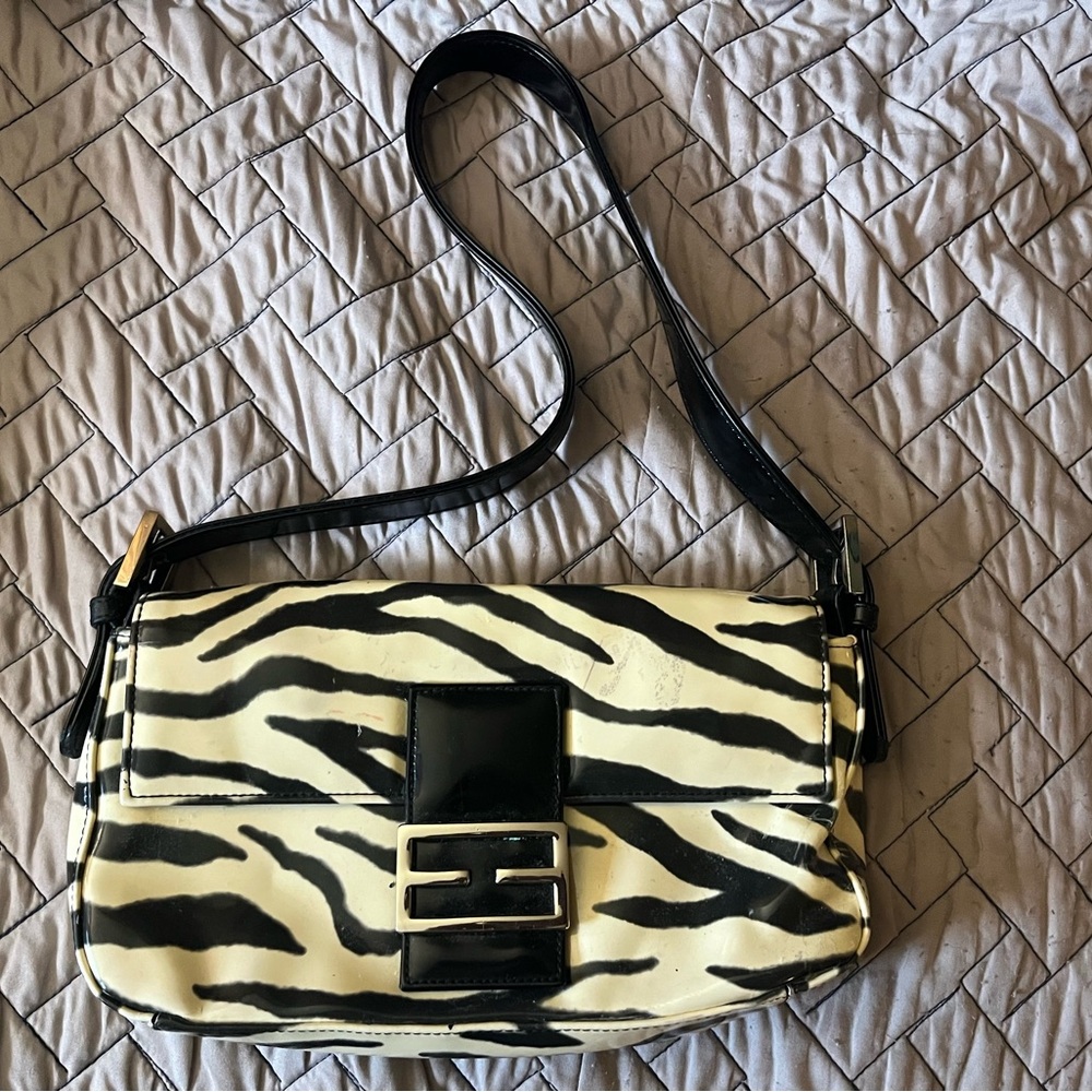 Vintage Calderone Zebra Print Shoulder Bag